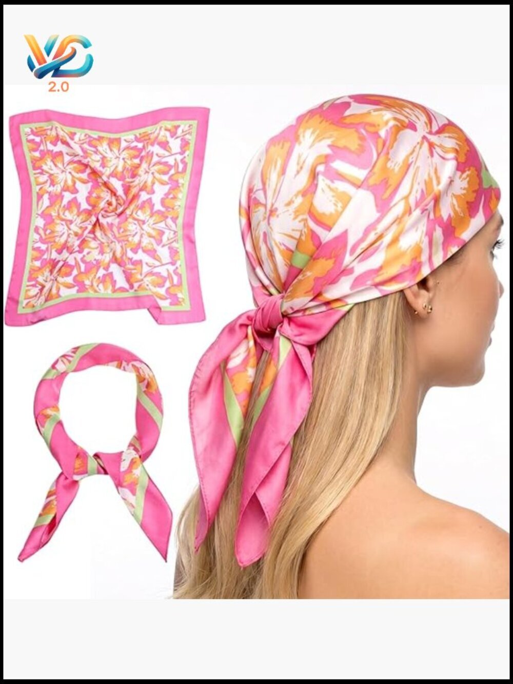 Square Satin Scarf Women Hair Wrapping Neck Scarf Fashion Lightweight Chic